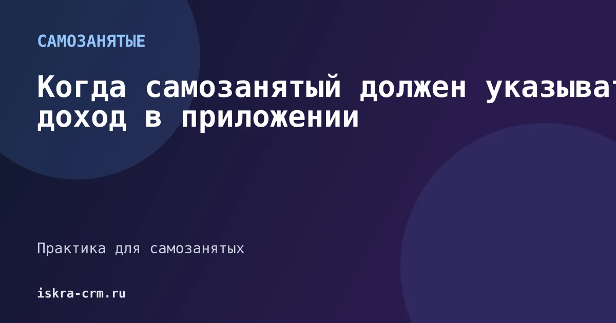 Когда самозанятый должен указывать доход в приложении