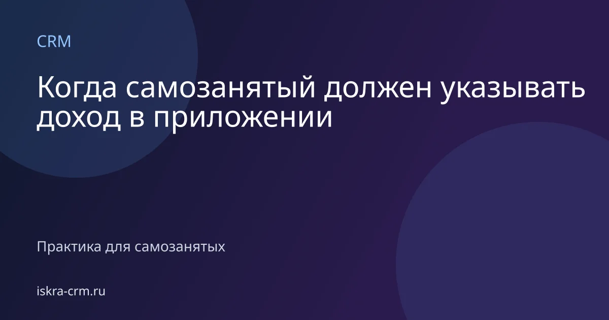 Когда самозанятый должен указывать доход в приложении