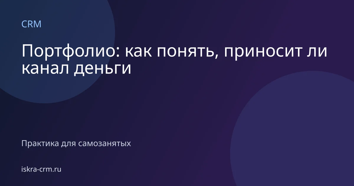 Портфолио: как понять, приносит ли канал деньги