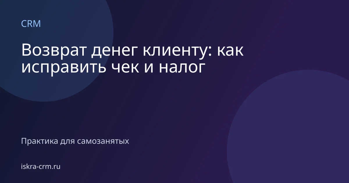 Возврат денег клиенту: как исправить чек и налог